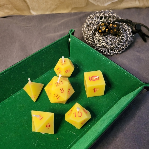 Homemade Beeswax Dice Candles - Set of 6 - Picture 3 of 6